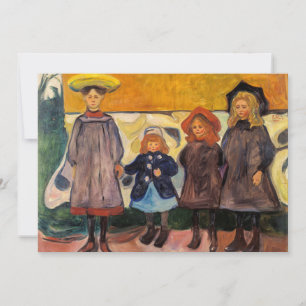 Cartão De Agradecimento Edvard Munch - Quatro Meninas em Asgardstrand