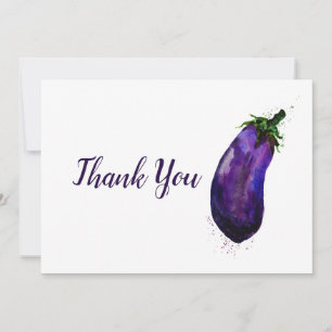Cartão De Agradecimento EggPlant EggPlant Watercolor