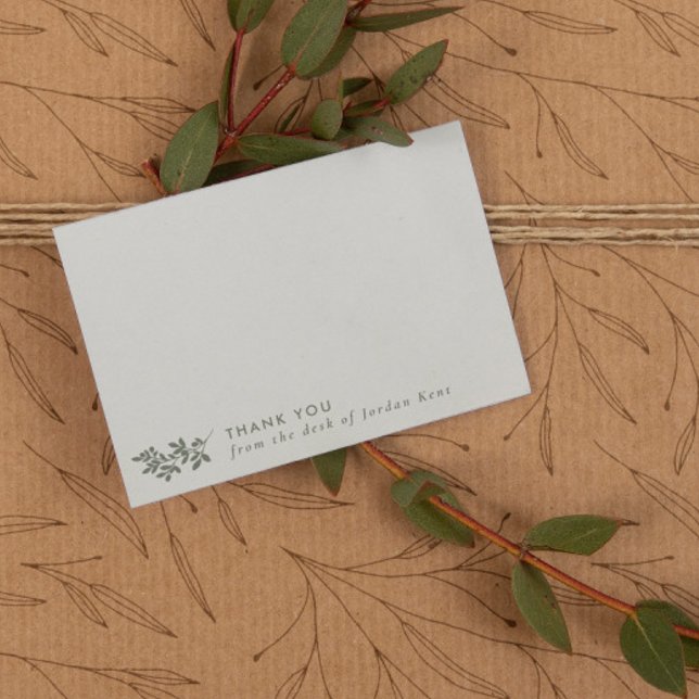 Cartão De Agradecimento Eggshell & Green Branch Obrigado Da Mesa De (Criador carregado)