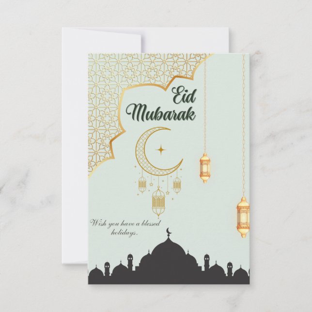 Cartão de agradecimento Eid Mubarak Flat (Frente)