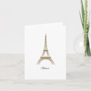 Cartão De Agradecimento Eiffel Tower Merci note card