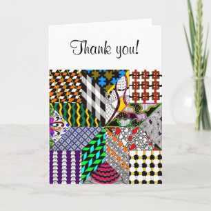 Cartão De Agradecimento Eight Point Quilt Block Colored Greeting Card
