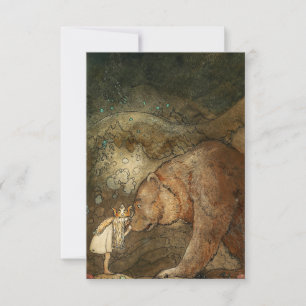 Cartão De Agradecimento “Ela Beijou o Urso” por John Bauer