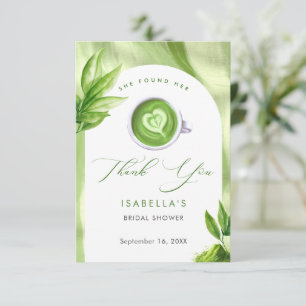 Cartão De Agradecimento Ela Encontrou Seu Matcha Perfeito Chá de Noiva Ele