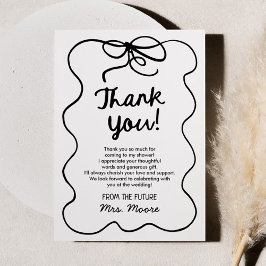 Cartão De Agradecimento Ela Está Dando o Nó Festa de Chá de Noiva Capricho