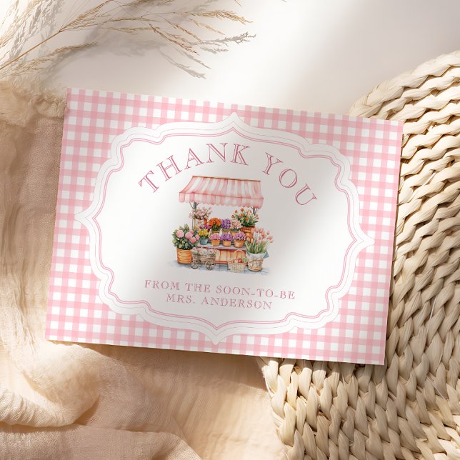 Cartão De Agradecimento Ela está fresca do Chá de panela Floral de Mercado (Criador carregado)