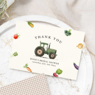 Cartão De Agradecimento Ela está na Festa de Noivado Fresh Off The Farmers