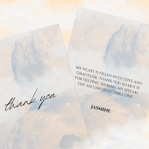 Cartão De Agradecimento Ela está na nuvem 9 Chá de panela Dreamy Sky Paste