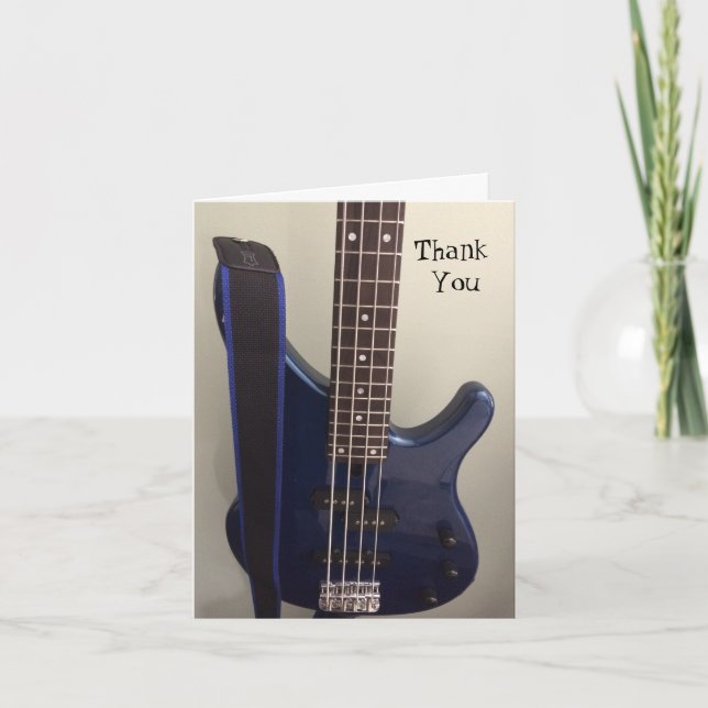 Cartão De Agradecimento Electric Blue Guitar Thank You (Frente)