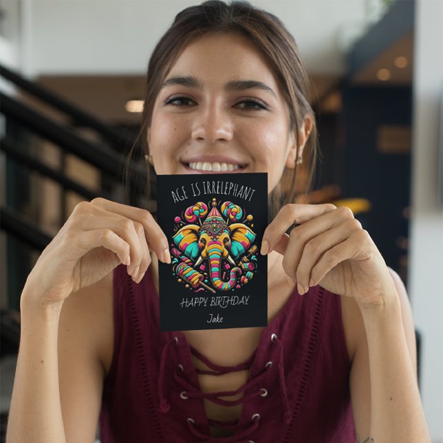 Cartão De Agradecimento Elefante Celebratório: Jakes Irrelephant Aniversár (Criador carregado)