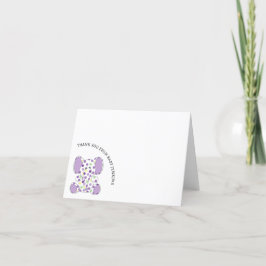 Cartão De Agradecimento Elefante De Bebê Roxo