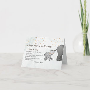 Cartão De Agradecimento Elefante Desenhado à Mão Adorável Pequeno Amendoim