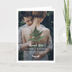 Cartão De Agradecimento Elegância Botânica Dois Casamento Fotográfico
