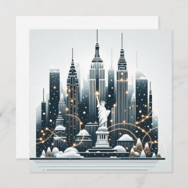 Cartão De Agradecimento Elegância de Natal em Nova Iorque - Natal personal