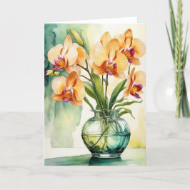 Cartão De Agradecimento Elegância do ouro Orchid