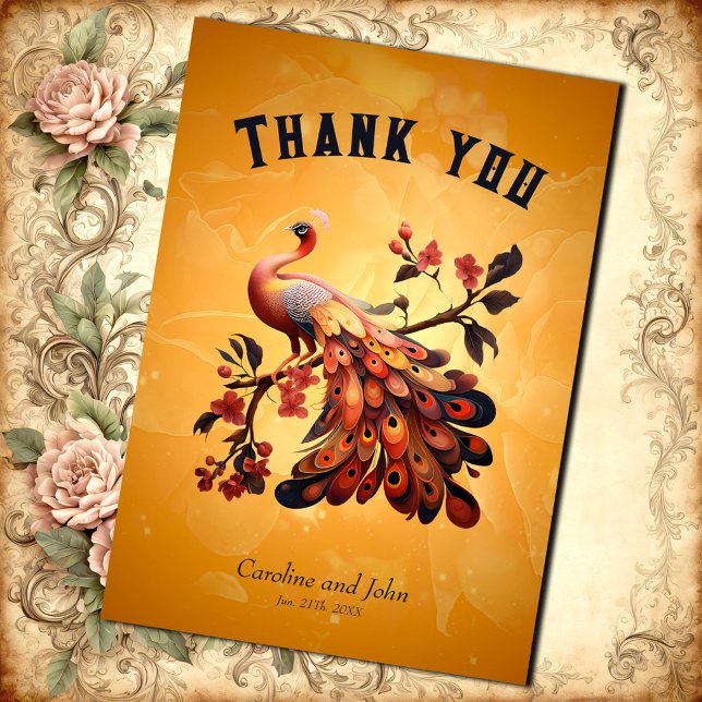 Cartão De Agradecimento Elegância em penas (Criador carregado)