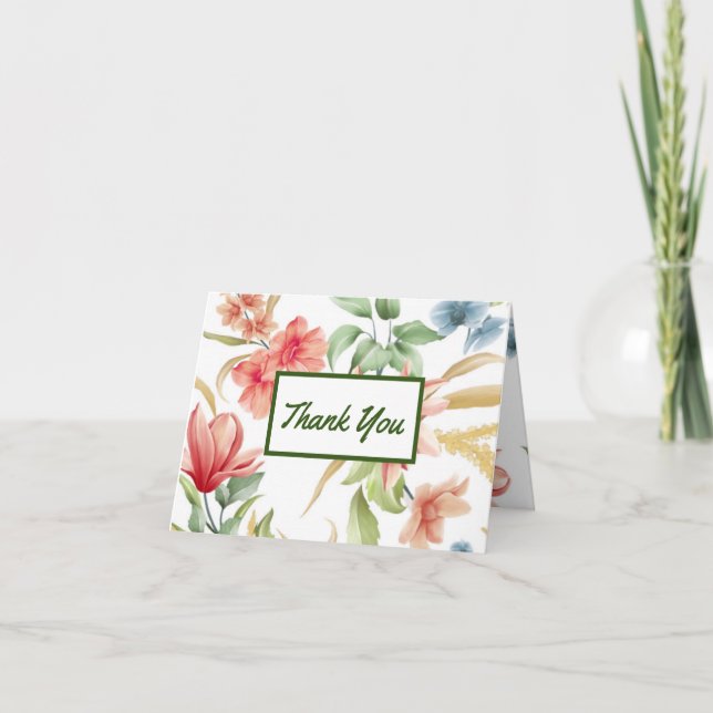 Cartão De Agradecimento Elegância Floral  (Frente)