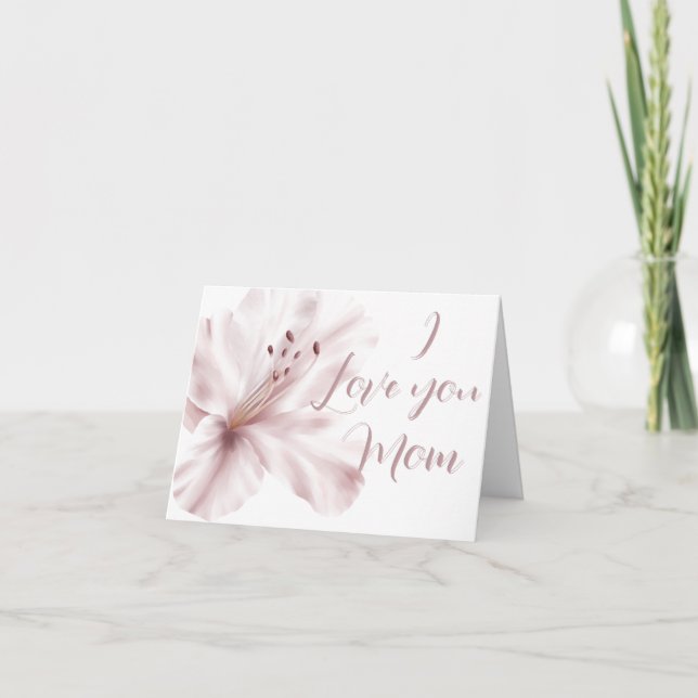 Cartão De Agradecimento Elegância Floral "Eu te amo Mãe" Personalizada (Frente)