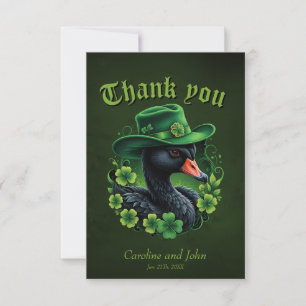 Cartão De Agradecimento Elegância Irlandesa, O Cisne Negro da Rua Patrick.