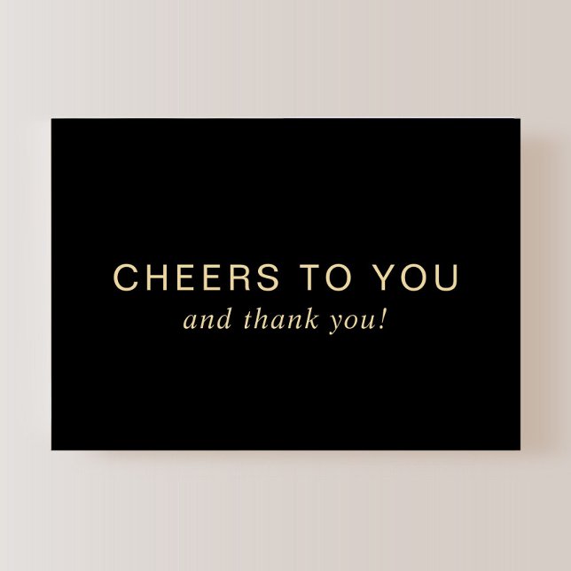 Cartão De Agradecimento Elegant 50th Birthday Black Gold (Criador carregado)