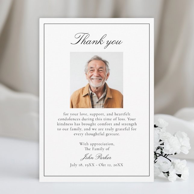Cartão De Agradecimento Elegant After Funeral Memorial Sympathy  (Elegant After Funeral Memorial Sympathy Thank You Card)