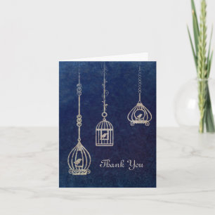 Cartão De Agradecimento Elegant Antique Looking Bird Cages Thank You Card