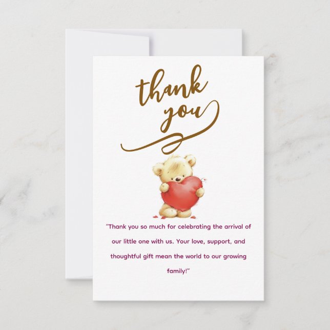Cartão De Agradecimento Elegant Baby personalized Flat Thank You Card (Frente)