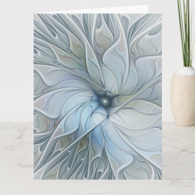 Cartão De Agradecimento Elegant Beauty Modern Abstract Fractal Art Flower (Frente)