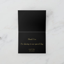 Cartão De Agradecimento Elegant Black & Gold Than You card