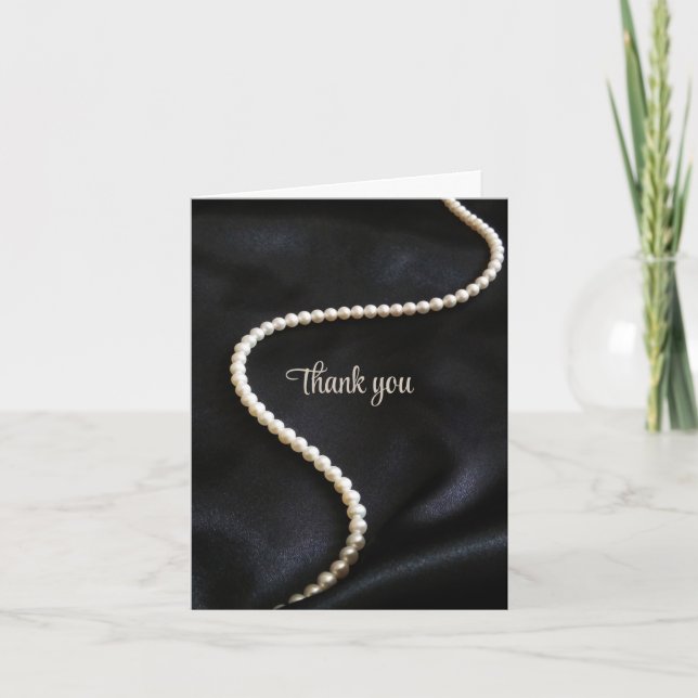 Cartão De Agradecimento Elegant Black Thank You Card (Frente)