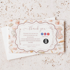 Cartão De Agradecimento Elegant Blush Patisserie Bakery Business