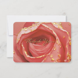 Cartão De Agradecimento  Elegant Blush Rose & Gold Thank You Card