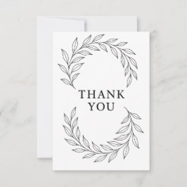 Cartão De Agradecimento Elegant Botanical Ribbon Flow