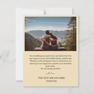 Cartão De Agradecimento Elegant Botanical Wedding Thank You Card