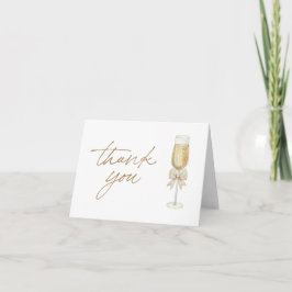 Cartão De Agradecimento Elegant Champagne Chic Bow Script Thank You Card
