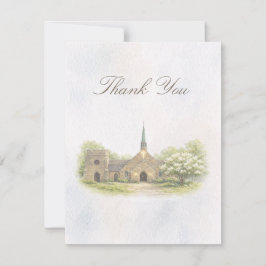 Cartão De Agradecimento Elegant Chapel Wedding Thank You Card