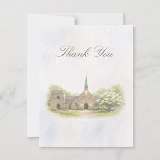 Cartão De Agradecimento Elegant Chapel Wedding Thank You Card