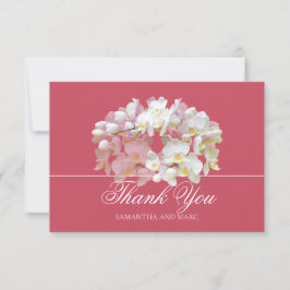 Cartão De Agradecimento Elegant Chic White Orchid Bridal Shower Thank You