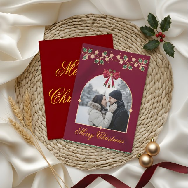 Cartão De Agradecimento Elegant Christmas Greeting Card – A Message of Lov (Criador carregado)