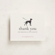 Elegant Classic Dog Walker Business Insert | Thank