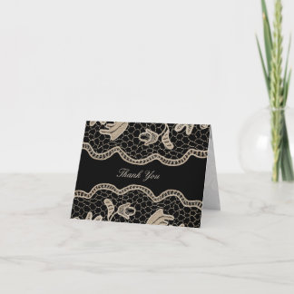 Cartão De Agradecimento Elegant Crochet Lace Thank You Card
