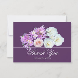 Cartão De Agradecimento Elegant Crocus & Rose Bridal Shower Thank You Card