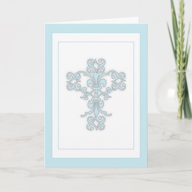 Cartão De Agradecimento Elegant Cross in Black and White Thank You Card (Frente)