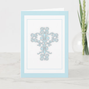 Cartão De Agradecimento Elegant Cross in Black and White Thank You Card