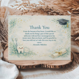 Cartão De Agradecimento Elegant Dentist White Coat Graduation