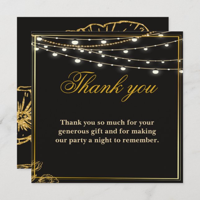 Cartão De Agradecimento Elegant Dual Birthday Soiree (Frente/Verso)