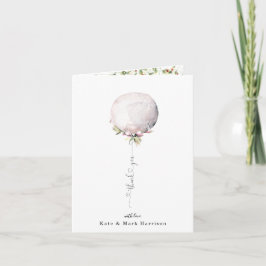 Cartão De Agradecimento Elegant Floral Balloon Thank You