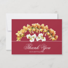 Cartão De Agradecimento Elegant Floral Orchid & Lily Bridal Thank You Card