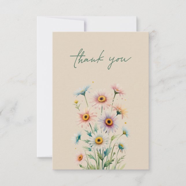 Cartão De Agradecimento Elegant Floral Thank You Card (Frente)