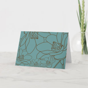 Cartão De Agradecimento Elegant Floral Thank You Card - Blue and Brown